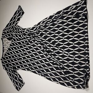 MSK BLACK & WHITE PRINT Midi Dress Size S
